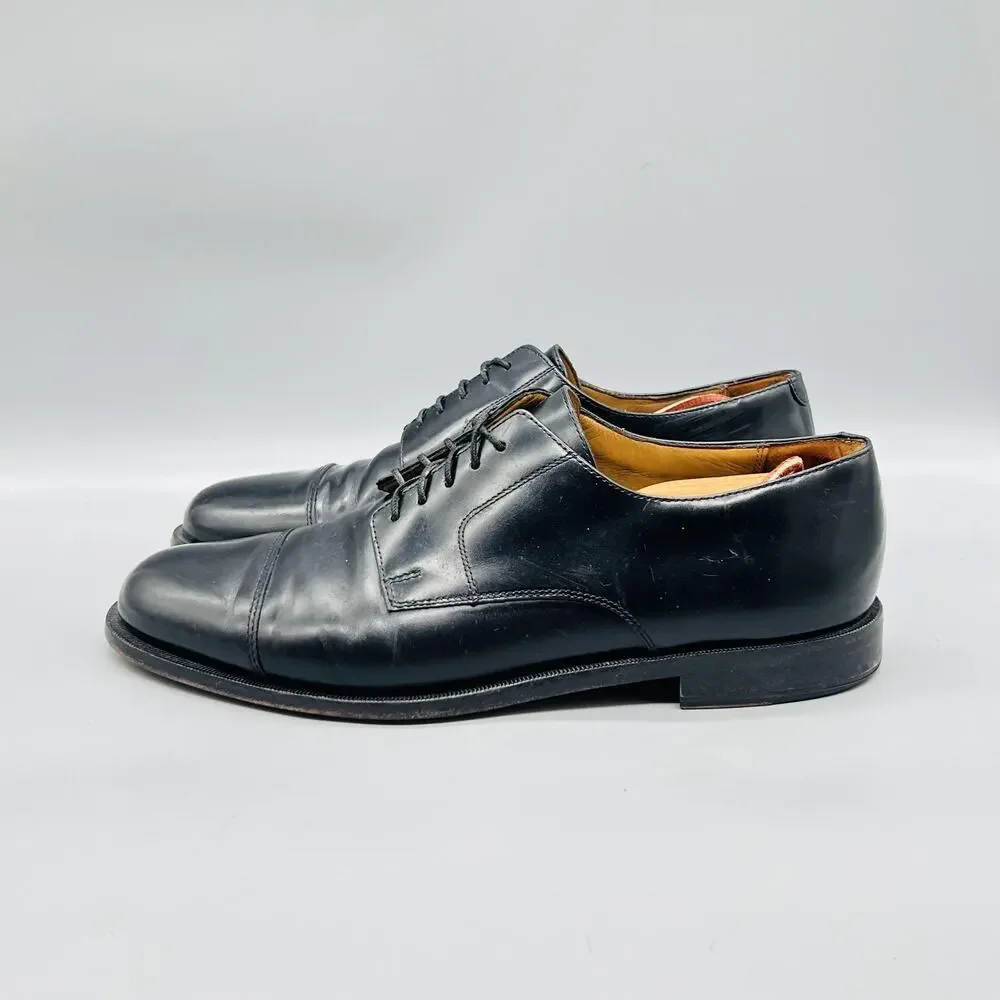 Cole Haan Shoes Mens 10.5 Black Leather Cap Toe Derby Oxford Dress Classic